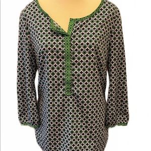 Banana Republic Blue & Green Top Size M